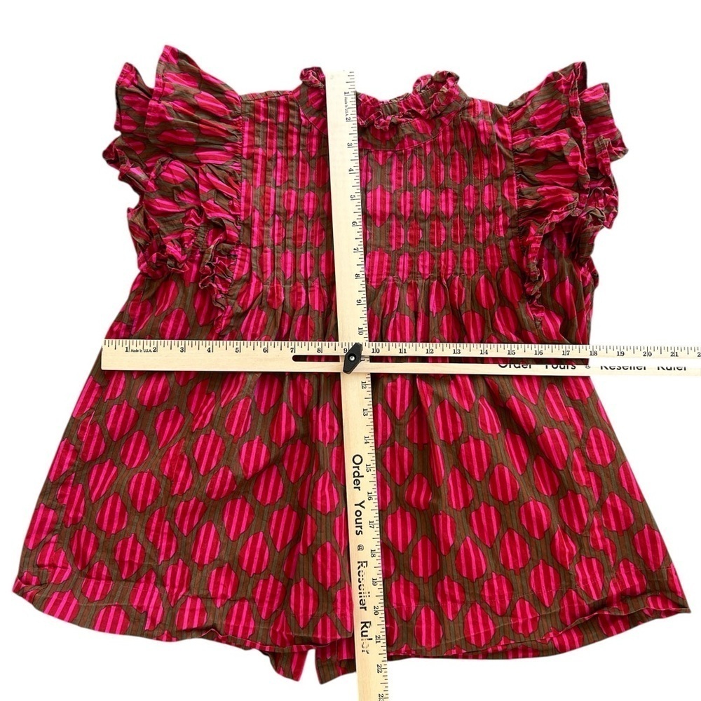 OLIPHANT PINTUCK RUFFLE BLOUSE - Picture 8 of 10